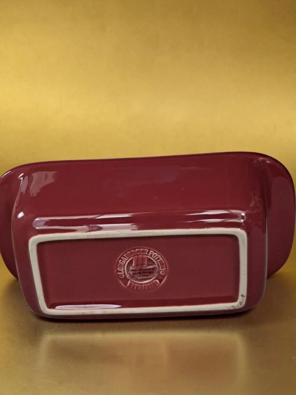 LONGABERGER POTTERY WOVEN TRADITIONS PAPRIKA LOAF BAKING DISH 8